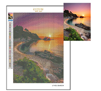 Kit de Peinture Diamant 5D DIY LS Premium Toile Scène Marine Perles Carrées et Rondes Décoration Maison Cadeau DIY