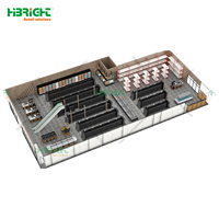 Highbright One-Stop-Oplossing Heavy-Duty Metalen Supermarktrek 5-Shelf Gondels Solide Planken Voor Supermarkt
