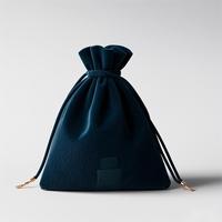 Petit sac à bijoux promotionnel en coton pour mariage Pochette à cordon en velours imprimée avec logo personnalisé