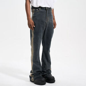 Nuevos Jeans Acampanados Y2K de Hip Hop para Hombre, Estilo Vintage Lavado, Holgados y Apilados, Pantalones de Mezclilla de Moda Urbana para Hombre - Product Image 3
