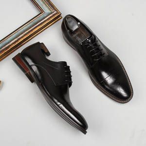 Chaussures habillées en cuir véritable italien pour hommes, chaussures de cérémonie en cuir, chaussures mocassins avec boucle, chaussures de gentleman, chaussures à bride - Product Image 1