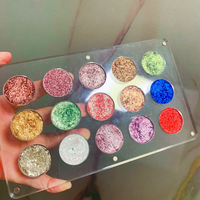 Palette d'ombres à paupières rechargeable sans marque, en acrylique, magnétique, pour maquillage cosmétique, effet duo-chrome diamant, 26 mm