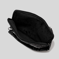 Étui pour ordinateur portable noir brillant sophistiqué 13 pouces, sac à bandoulière matelassé pour tablette, doublure en velours, fournisseur d'usine sur mesure