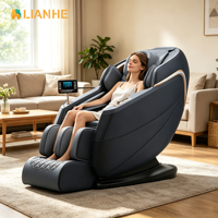 Fauteuil de massage chauffant pour tout le corps avec airbags et appui-tête en forme de U pour la salle familiale