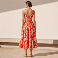 Robe longue d'été à imprimé floral personnalisé pour femme – Décontractée, élégante, pour la plage et les vacances – Vêtement féminin ample et tendance