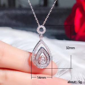 Collana con Ciondolo a Goccia di Cristallo per Donne, Stile Otto Cuori e Frecce, Catena per Clavicola - Product Image 5