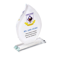 Trophée en verre cristal transparent en gros, personnalisé avec impression UV et gravure, style croix, trophée personnalisé