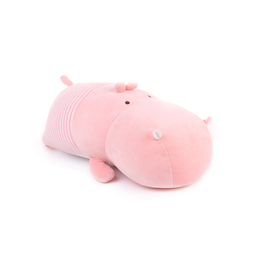 Boneka mewah kuda nil kustom mainan anak-anak hadiah ulang tahun lucu desain boneka mewah hewan bantal maskot kelas atas pemasok pabrik