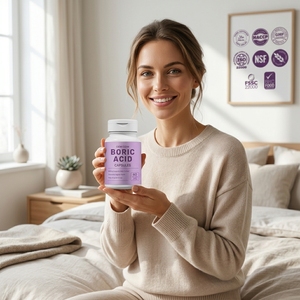 Capsules d'acide borique 600mg à marque privée OEM/ODM, Suppositoires vaginaux, Équilibre du pH, Contrôle des odeurs, Formule clinique Boric Life Veggie - Product Image 3