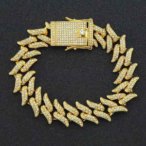 Pulsera de Cadena Geométrica de Aleación con Diseño Simple y Personalizable, Venta Caliente 2026, Pulseras Hiphop para Hombre, Joyería de Moda al por Mayor - Product Image 1