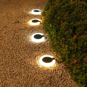 ไฟใต้ดิน LED พลังงานแสงอาทิตย์แบบพับเก็บได้ติดพื้นในสวน
