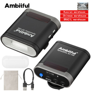 Flash pour appareil photo Ambitful AF100 Mini GN12 5600K TTL Speedlite avec télécommande sans fil et fixation griffe porte-accessoire portable - Product Image 1