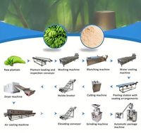 Productielijn voor plantainbananenchips, drogen, malen, groene bananen schillen, plantainpoeder en meel maken.