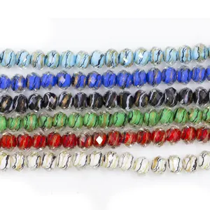 热销产品批发轮胎珠水晶珠 10毫米 rondelle 刻面玻璃珠