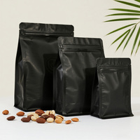 Umweltfreundliche Schwarze Kraftpapiertüte ohne Aufdruck, Stehbeutel mit Reißverschluss, 250g 500g 1kg Kaffee-Tee-Süßigkeiten-Nuss-Verpackungsbeutel auf Lager