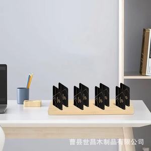 Solid Wood Storage Rack Desktop <b>Organizer</b> Multipurpose Card Holder Standing Type 1 Layer - Product Image 1