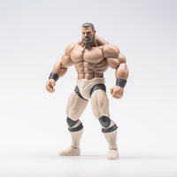 Usine OEM Jouets en plastique Figurine d'action homme musclé noir Poupée sportive amusante Collection de figurines de lutteurs Figurines d'action