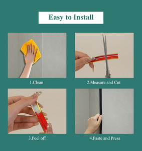 Bande de <span class=keywords><strong>moulure</strong></span> autocollante en PVC doré flexible et étanche de 20 pieds, design moderne, <span class=keywords><strong>pour</strong></span> bordures de meubles, cuisines, pièces et cadres de miroirs - Product Image 6