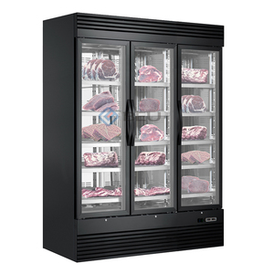 Refrigerador para Maduración en Seco de Carne, con Tres Puertas de Vidrio, Negro, para Res y Otros Carnes - Product Image 1