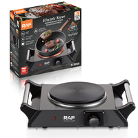 Cuisinière électrique RAF 1000W R.8068, plaque chauffante de 155 mm, chaleur uniforme, facile à nettoyer, fonctionnement simple, compacte