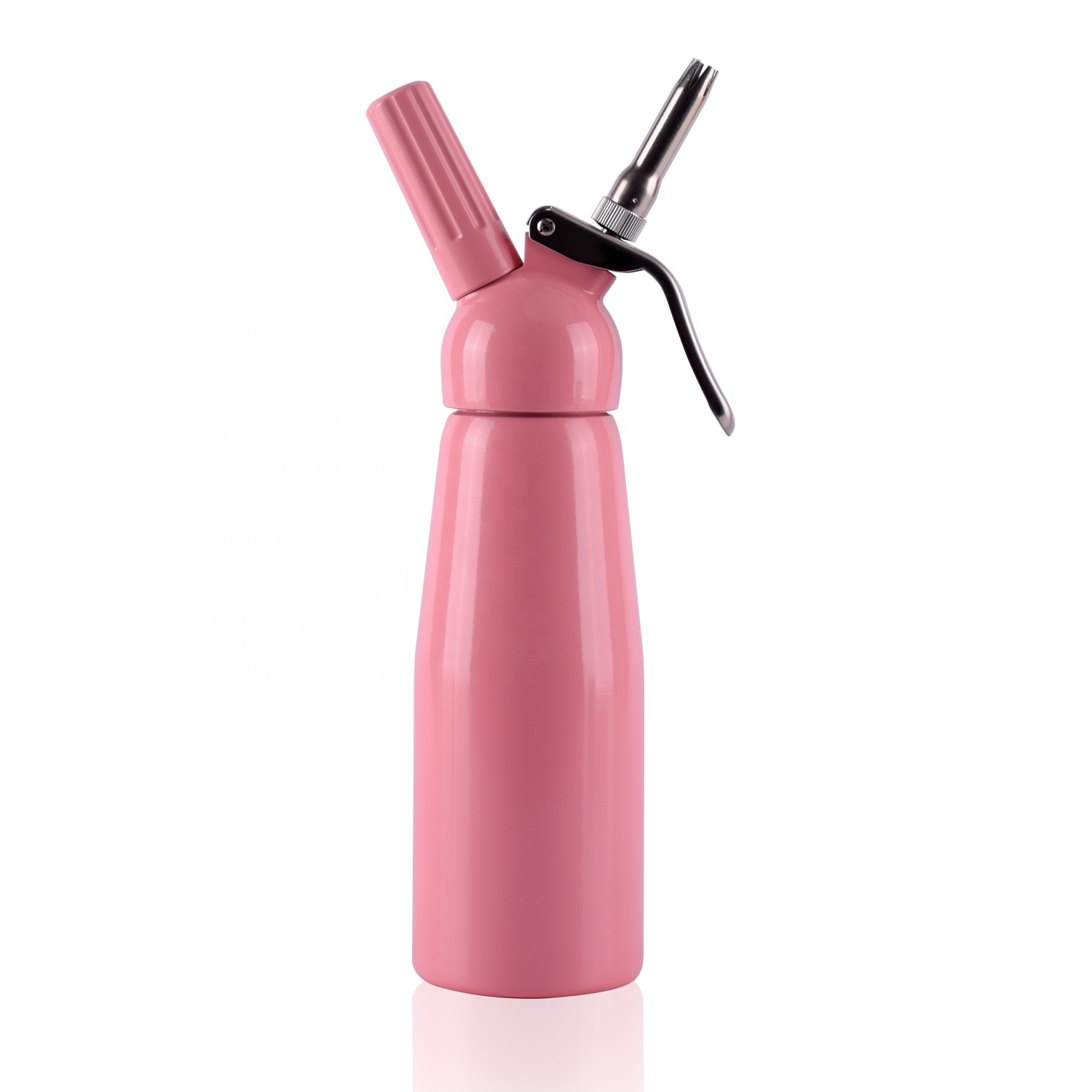 Attraktiver rosa 500ml Aluminium Chantilly Cream Dispenser für Schlagsahne