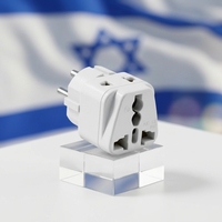 Adaptateur de voyage convertisseur US/UE/Royaume-Uni/Australie vers Israël, prise 1 à 2, entièrement en cuivre, trois broches rondes, broches semi-isolées, WDI-14-1