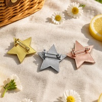 Vente en gros usine : Épinglette étoile 3D en métal avec épingle de sûreté, badge étoile à cinq branches personnalisé, broche décorative pour vêtements