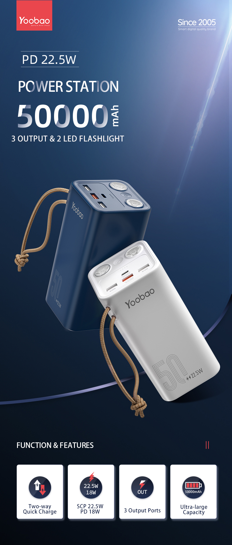 Sạc dự phòng Yoobao H5 50000mAh PD 20W