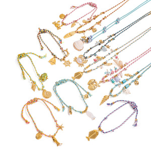 Colorful Seashell Fishbone Pendant Necklaces <b>Bracelets</b> Zinc Alloy Jewelry Unisex Fashion Accessory Yiwu Origin Star Pattern - Product Image 5