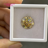 Cadermay Vente Chaude Forme Ronde Coloré Moissanite Diamant Champagne Moissanite Pierre En Vrac