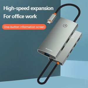 6 trong 1 Type-C HUB 1000M Ethernet 100W PD USB C HUB Loại C để 4K60hz hiển thị - Product Image 2