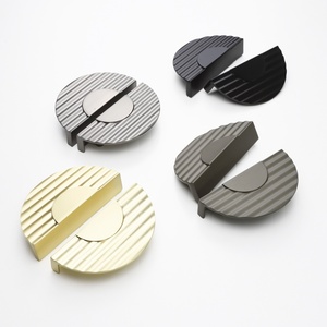 Kenop pintu lemari dapur Semi bundar, kenop pintu lemari kabinet bulat Emas cantik ringan - Product Image 1