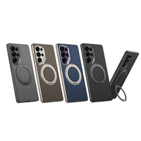 Étui de téléphone avec support magnétique pour Samsung S26 S25 S24 S23 Ultra, coque de protection antichoc de couleur unie de luxe