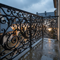 Rampe de balcon en aluminium sans rouille, ornée, découpée CNC, main courante d'escalier, revêtement poudré, installation facile