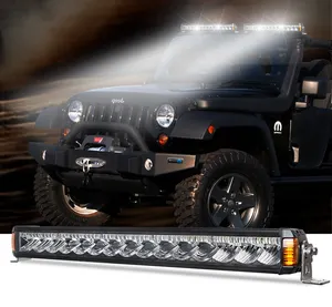 Yeni tasarım barra de luces led tek 52 inç su geçirmez offroad araba drl led çatı ışık çubuğu yan işık dönüş sinyali