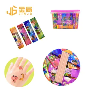 Hot Products Chewing Gum Sticker Tattoo Fruity Concentrate Flavor Rectangle Shape Bubble Gum