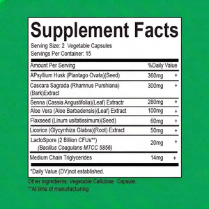 OEM Guangdong Vitamines 60 Capsules Cool Dry Nettoyage du côlon en gros Detox Nettoyant rapide du côlon pour adultes Suppléments à base de plantes - Product Image 4