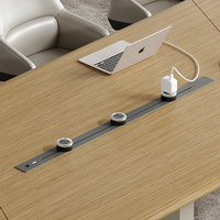 Conjunto de Mesa y Sillas de Conferencia Ovaladas Grandes, Diseño Moderno Minimalista para 11-15 Personas, Resistente al Fuego y a las Manchas, para Sala de Reuniones de Oficina
