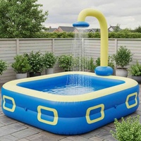 Piscine gonflable rectangulaire en PVC bleu Leyoumei pour adultes et enfants, épaisseur 0,25 mm, divertissement familial en plein air