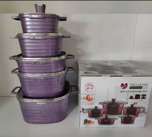 Ensemble de 10 casseroles en aluminium robustes 20/24/28/32 cm, casserole carrée 28 cm, casserole peu profonde, revêtement antiadhésif en marbre, grande capacité - Product Image 6