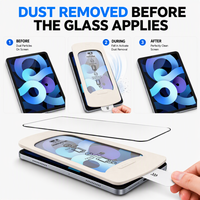 Protector de Pantalla HD Transparente para iPad, Cristal Templado con Kit de Instalación Fácil y Bandeja Antipolvo para iPad