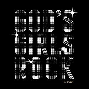 3 modelli di nuovo Custom <span class=keywords><strong>god</strong></span>'s Girl <span class=keywords><strong>Rock</strong></span> religioso strass di ferro di trasferimento su strass Christian dèi di trasferimento ragazza per t-shirt - Product Image 1