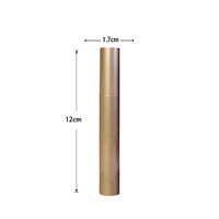 Tube de rouge à lèvres rond de luxe en plastique plaqué or brillant, conteneur de baume à lèvres, emballage cosmétique vide personnalisable en gros
