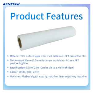 Film TPU Stéréoscopique 3D Kenteer 0,5 mm 1 mm, Vinyle Thermocollant Imprimable UV, Rouleau de 24 po x 82 pi pour Étiquettes en Tissu Haute Élasticité - Product Image 2