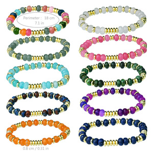 New Hot Crystal Rondle <strong>Beads</strong> Golden Spacer <strong>Stretch</strong> Bracelets Women Boho Colorful Abacus <strong>Beads</strong> Natural Stone Yoga Bracelets Gift - Product Image 6