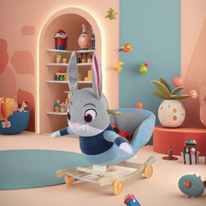 Детские плюшевые игрушки лошадь деревянное колесо детская лошадка-качалка детская игрушка кресло-качалка - Product Image 3