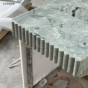 Lavabo de piedra con borde ondulado verde Lander Shangrila, lavabo de baño de mármol, lavabo de mármol con piedra natural para dormitorio de Hotel - Product Image 5