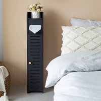 Armoire de rangement pour petite salle de bain avec porte-rouleau de papier toilette Mini support à papier toilette noir