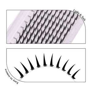 Extension ciglia personalizzate con logo, fatte a mano, effetto wispy, punte sottili, 0.07mm, curvatura <span class=keywords><strong>C</strong></span> D DD, lunghezze miste, extension ciglia 3D preformate effetto wispy - Product Image 6