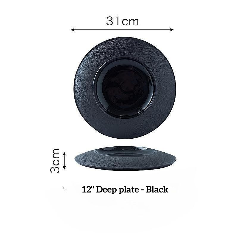 จานสีดำลึก12นิ้ว (บรรจุเป็นกลุ่ม)
